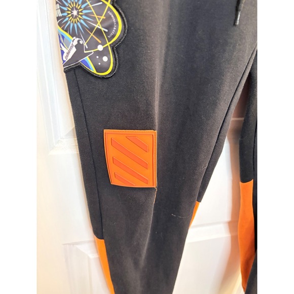 Hudson Outerwear NASA Jogger Sweatpants Mens Medium Black Orange Patches USA - Picture 4 of 11
